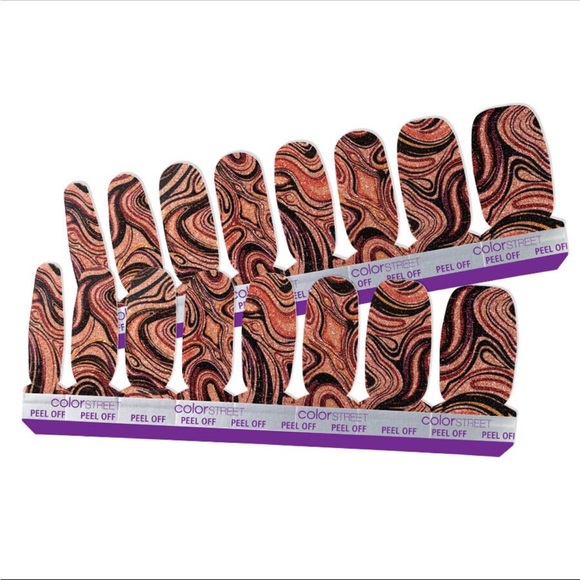 *Retired* Color Street: Best of Both Swirls | Marble Copper Brown Black Glitter - Picture 8 of 8